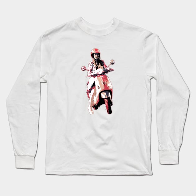 scooter girl Long Sleeve T-Shirt by zeeaaa